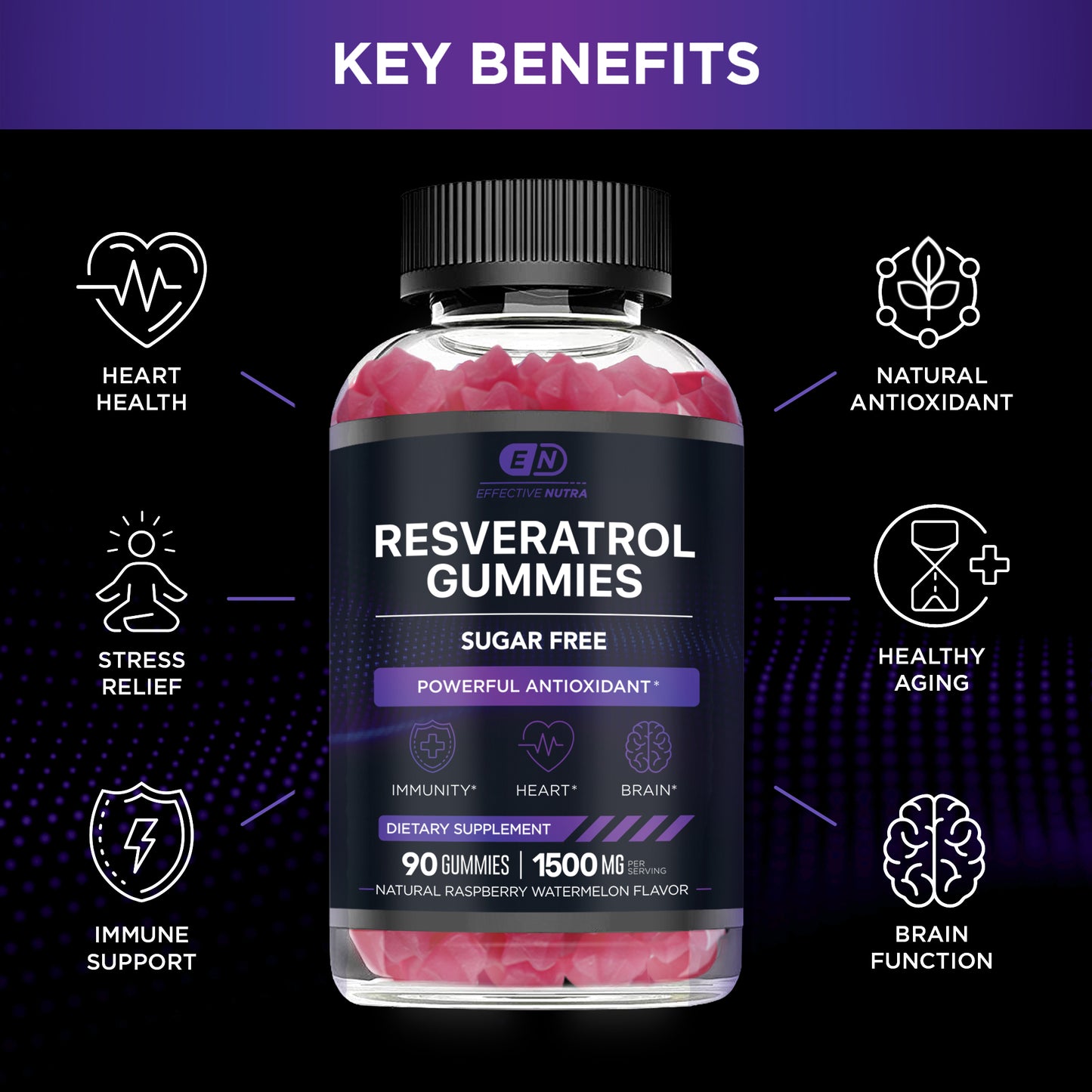 Resveratrol Gummies 1500mg (90 Count)