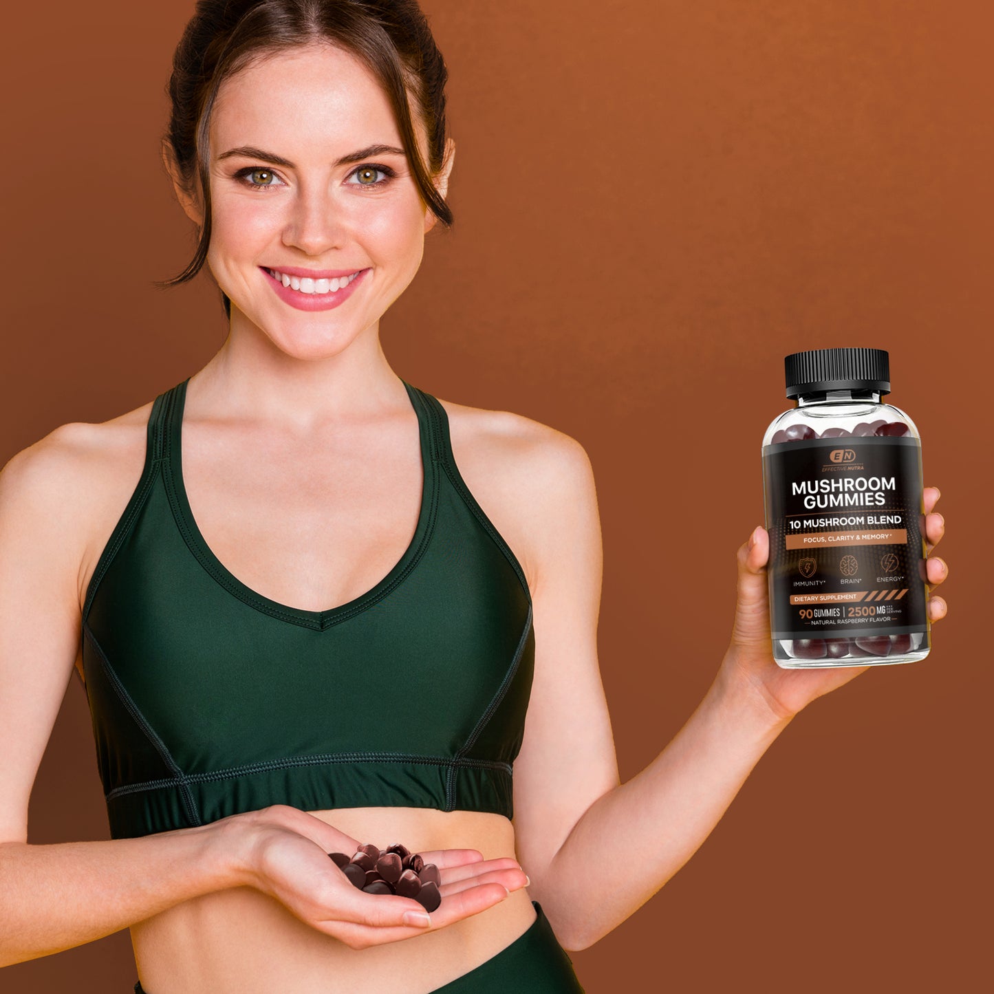 Mushroom Gummies 2500mg, 10-Blend (90 Count)