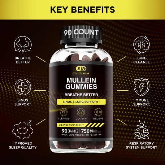 9in1 Mullein Gummies - Sinus & Lung Support (Mixed Berry, 90 Count)